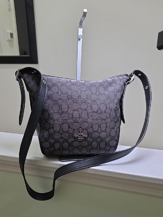 Coach Handbags - COACH 25697 Signature Black Smoke Dufflette Shoulder Bag Crossbody Like New